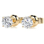 Yellow :: refined lab grown diamond stud earrings round cut white gold subtle luxury design