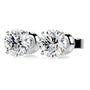 White :: elegant round cut lab grown diamond stud earrings white gold refined minimal fine jewelry