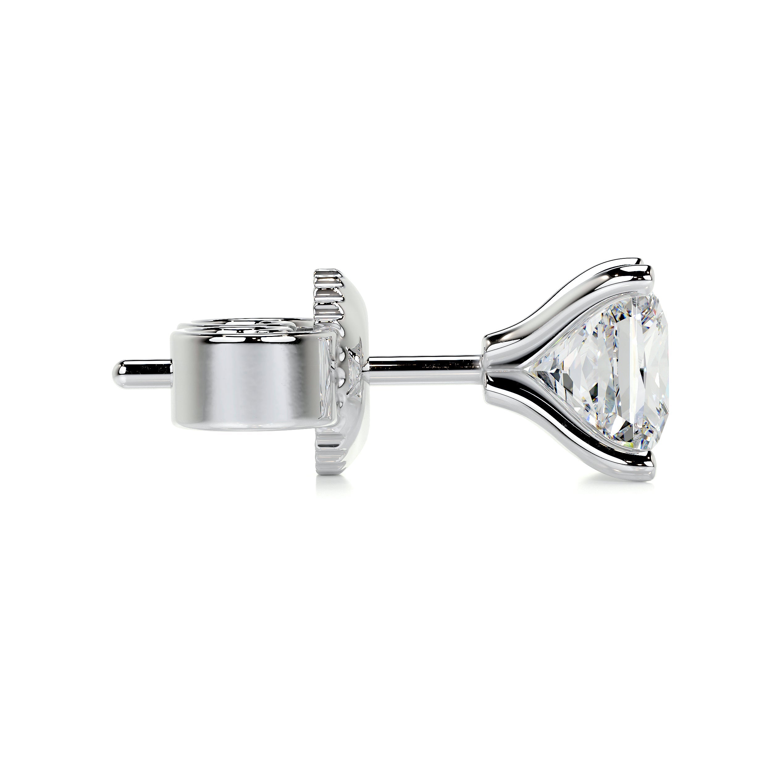 White :: square princess cut lab grown diamond studs white gold geometric elegant everyday luxury jewelry