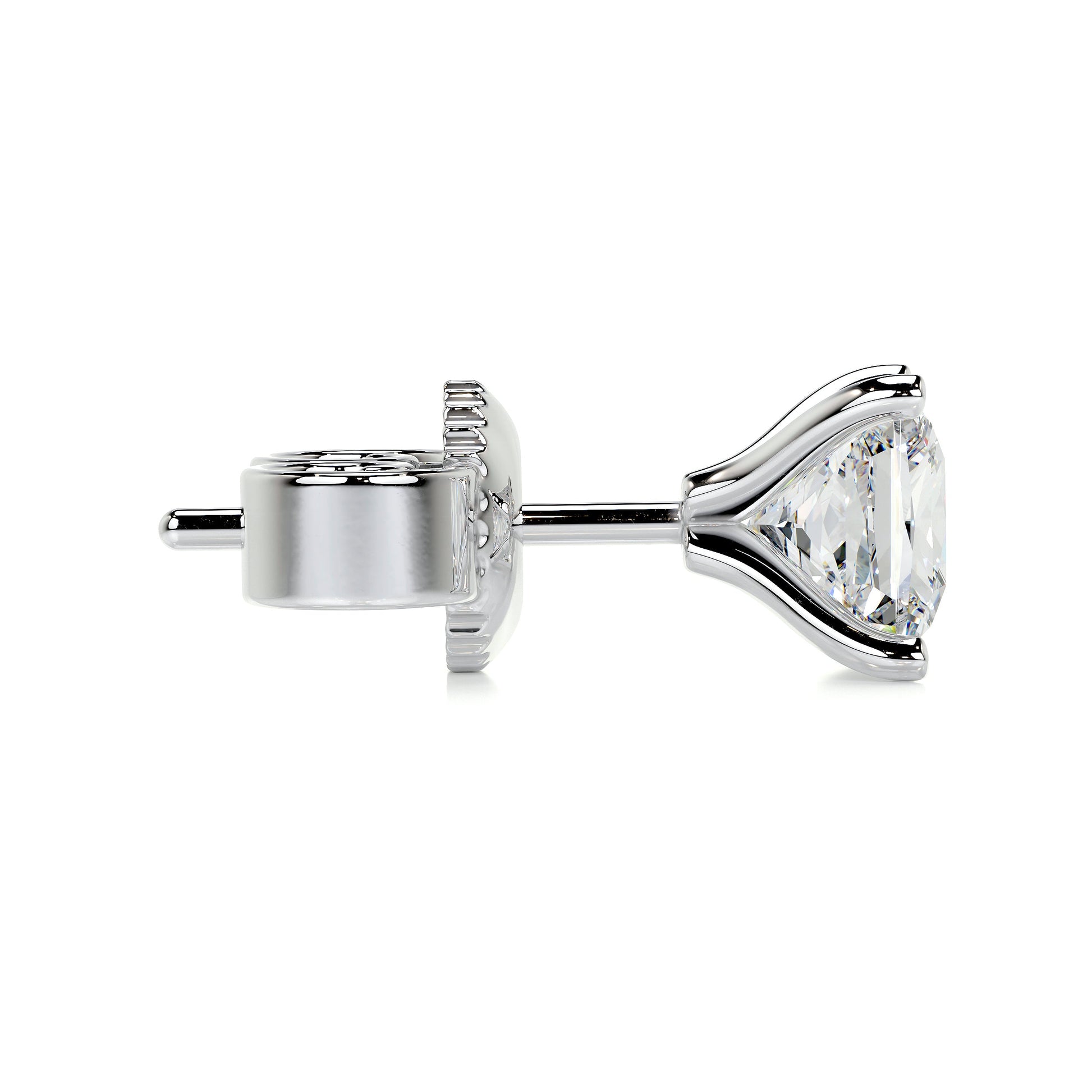 White :: square princess cut lab grown diamond studs white gold geometric elegant everyday luxury jewelry