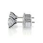 White :: classic square diamond stud earrings lab grown princess cut white gold minimalist luxury jewelry
