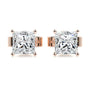 Rose :: timeless square lab grown diamond studs princess cut white gold classic everyday jewelry