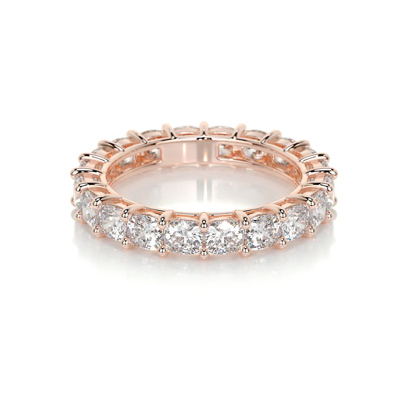 Rose :: luxury cushion lab grown diamond eternity ring IGI certified women band
