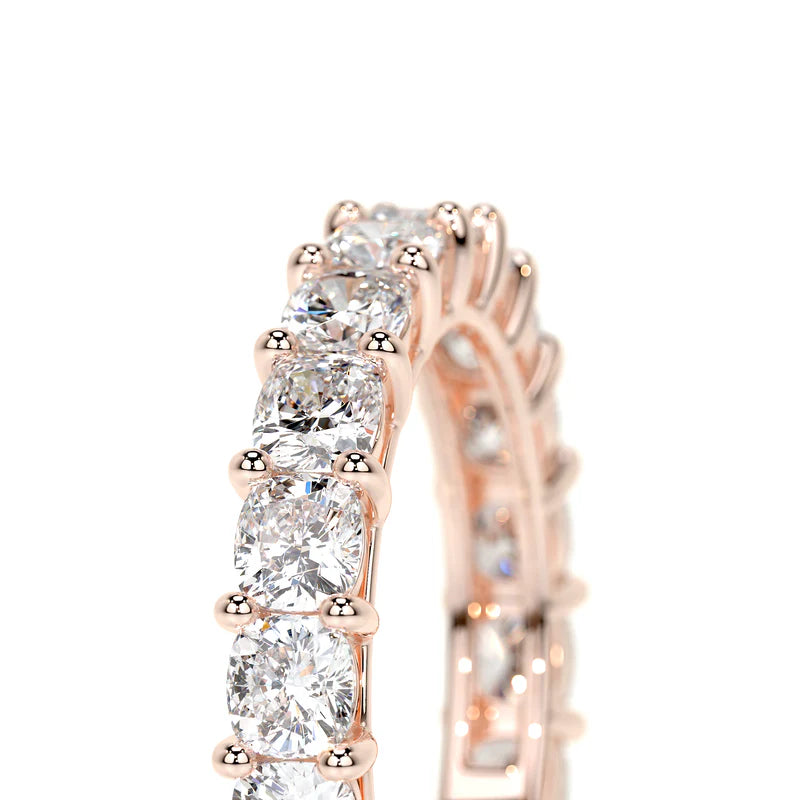 Rose :: premium cushion lab diamond eternity band IGI certified fine ring