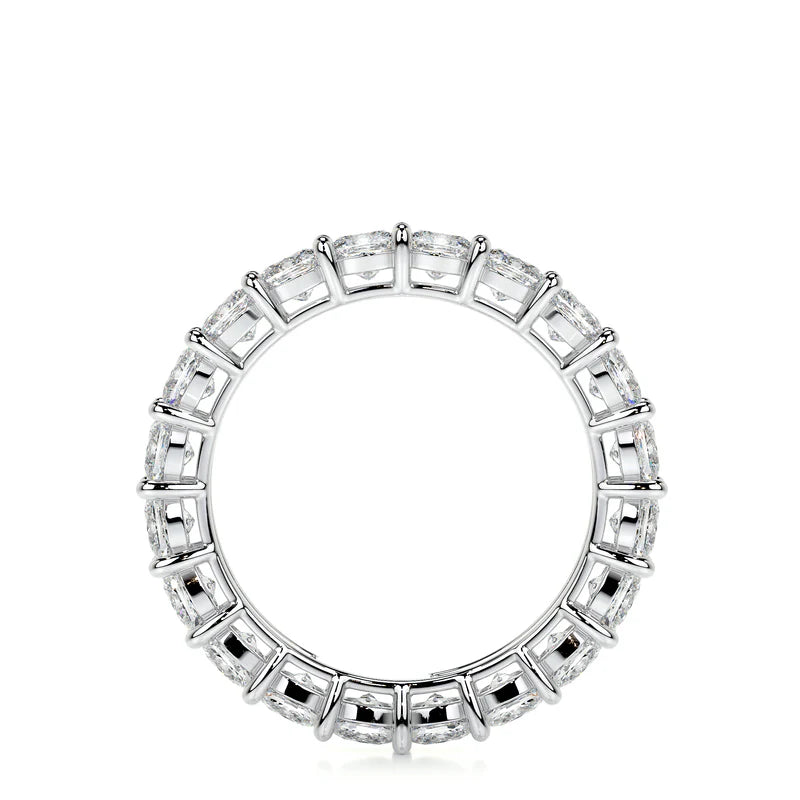White :: Vamorae lab grown diamond eternity band cushion cut elegant bridal ring