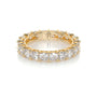 Yellow :: classic cushion lab grown diamond eternity band timeless wedding ring