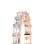 Rose :: stackable emerald cut lab grown diamond eternity ring modern bridal band