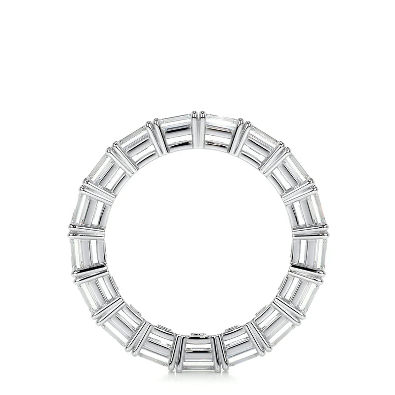 White :: IGI certified emerald lab diamond eternity ring full diamond band