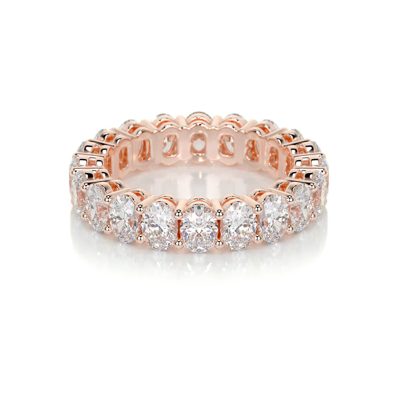 Rose :: stackable oval lab grown diamond eternity ring minimalist bridal band
