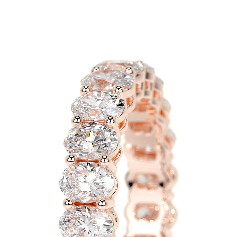Rose :: handcrafted oval lab grown diamond eternity ring anniversary band