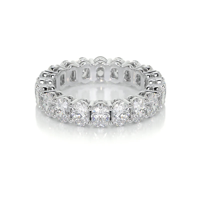 White :: Zorielle oval lab grown diamond eternity ring IGI certified full eternity band