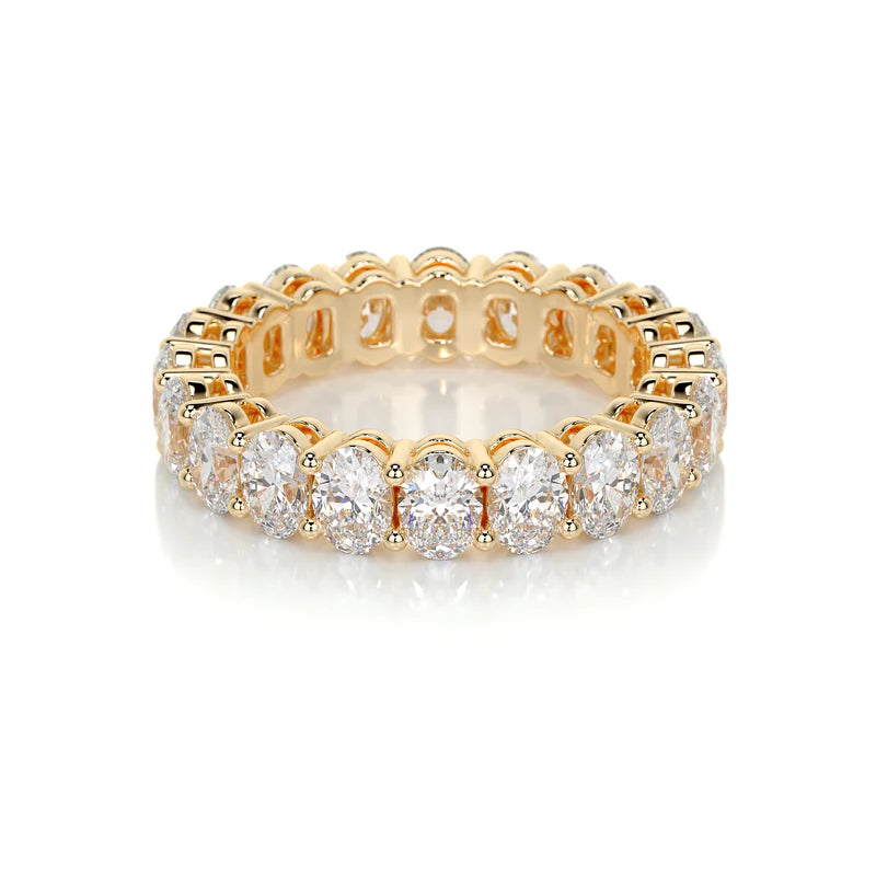 Yellow :: fine jewelry oval lab diamond eternity ring for women stacking band