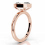 Rose :: Luxury emerald bezel lab diamond ring IGI certified engagement jewelry