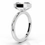 White :: Emerald cut lab diamond ring with bezel setting elegant engagement jewelry