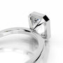 White :: Modern emerald bezel lab diamond ring minimalist engagement jewelry