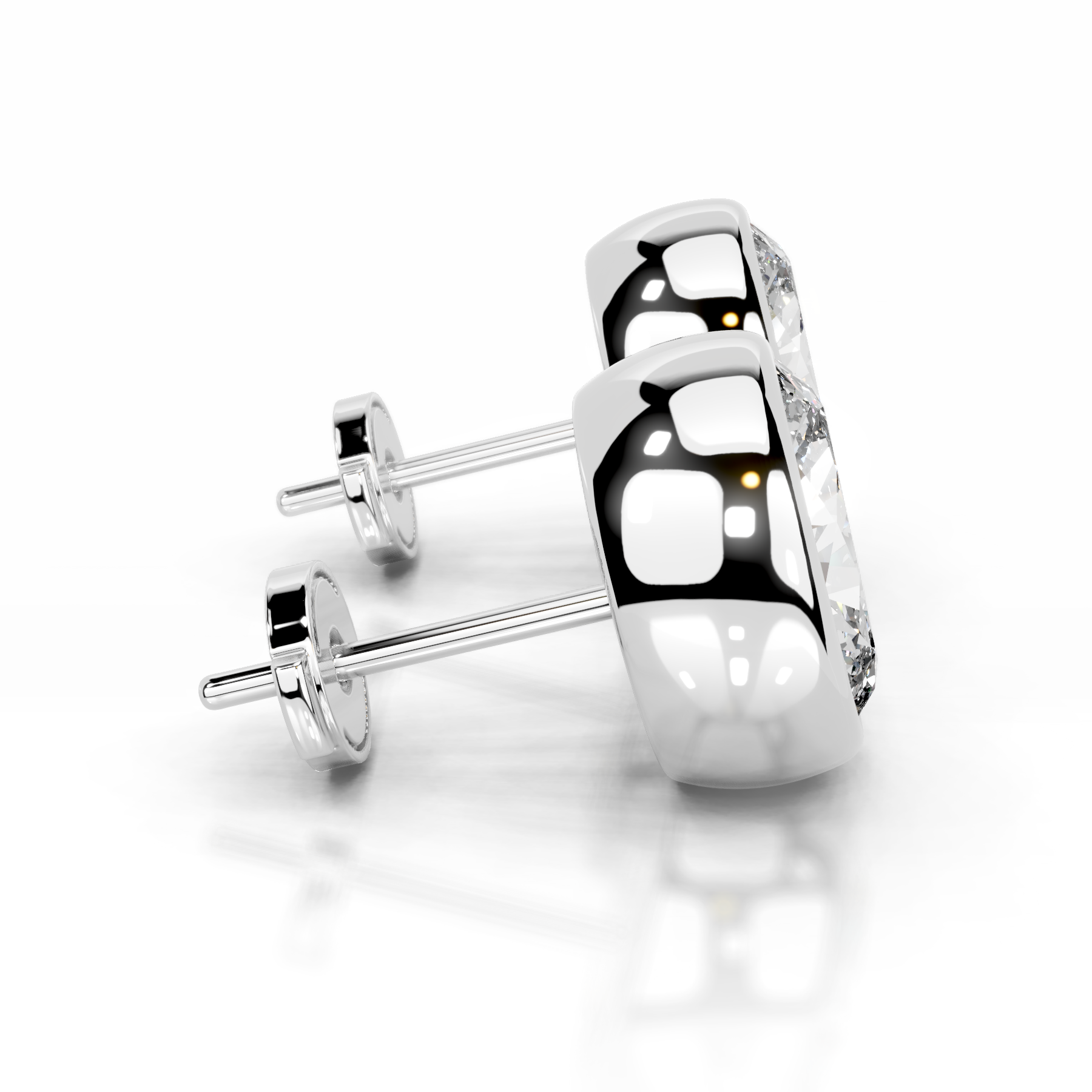 White :: pear shape lab grown diamond earrings close up sparkle premium jewelry