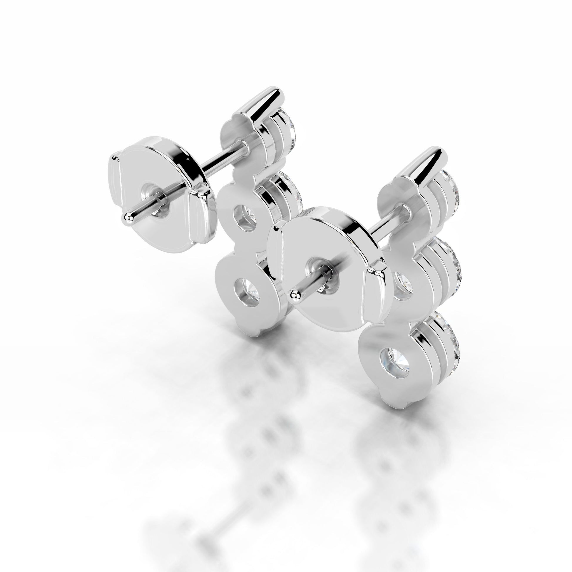 White :: elegant 6 carat lab grown diamond drop earrings multi stone cascade white gold premium fine jewelry