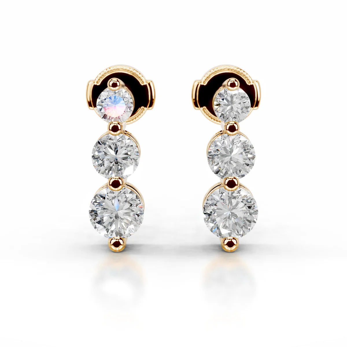Yellow :: premium cascade lab grown diamond earrings 6ct white gold elegant dangling fine jewelry for women