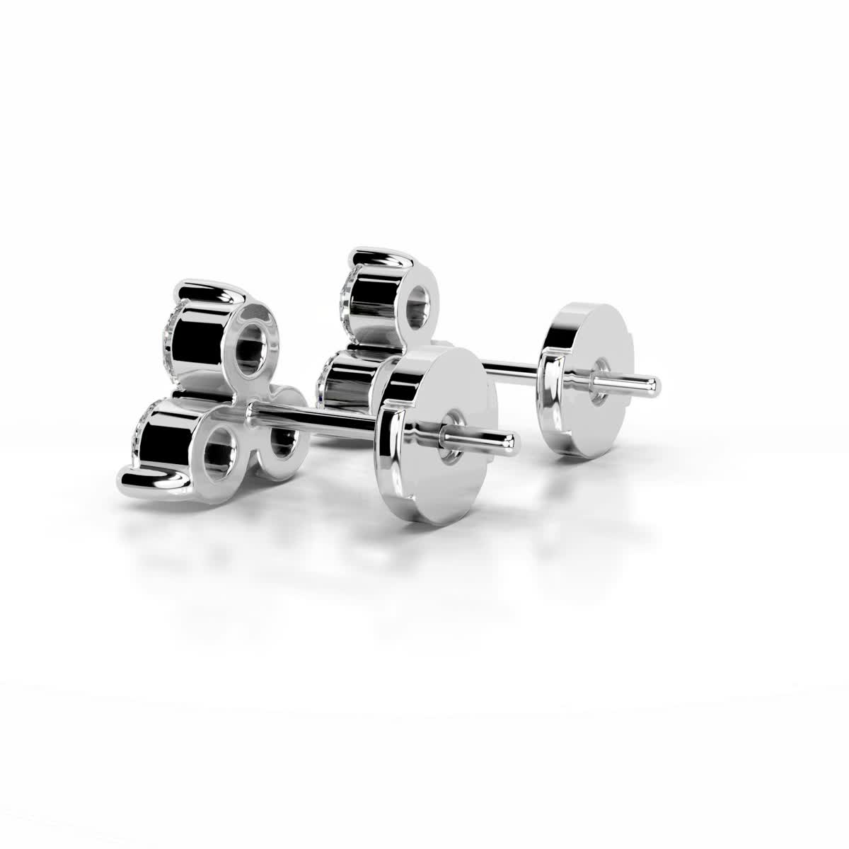 White :: round lab grown diamond stud earrings 0.60ct total weight classic solitaire white gold everyday luxury jewelry