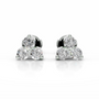 White :: 0.60 carat lab grown diamond stud earrings round brilliant solitaire 14k white gold elegant fine jewelry for women