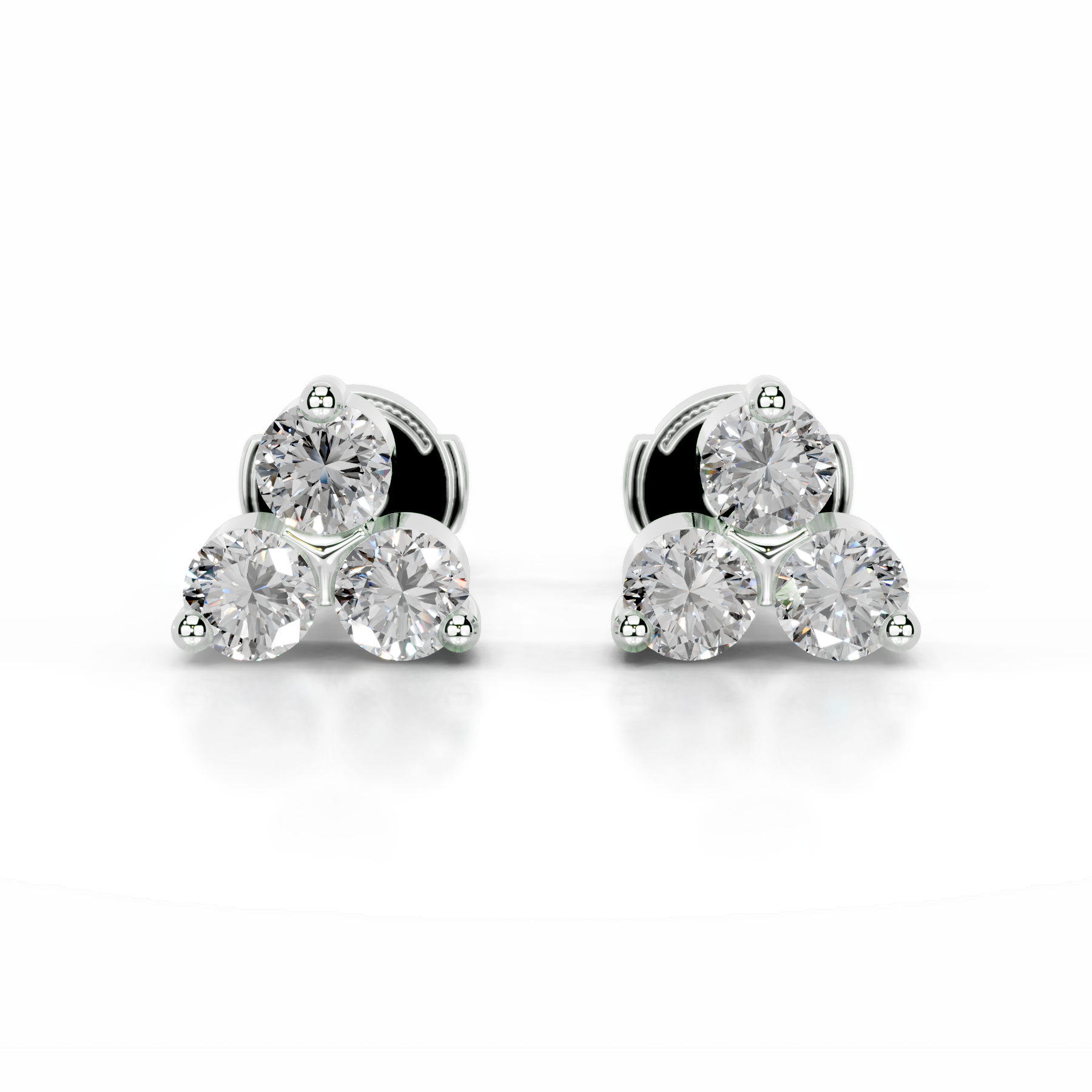White :: 0.60 carat lab grown diamond stud earrings round brilliant solitaire 14k white gold elegant fine jewelry for women