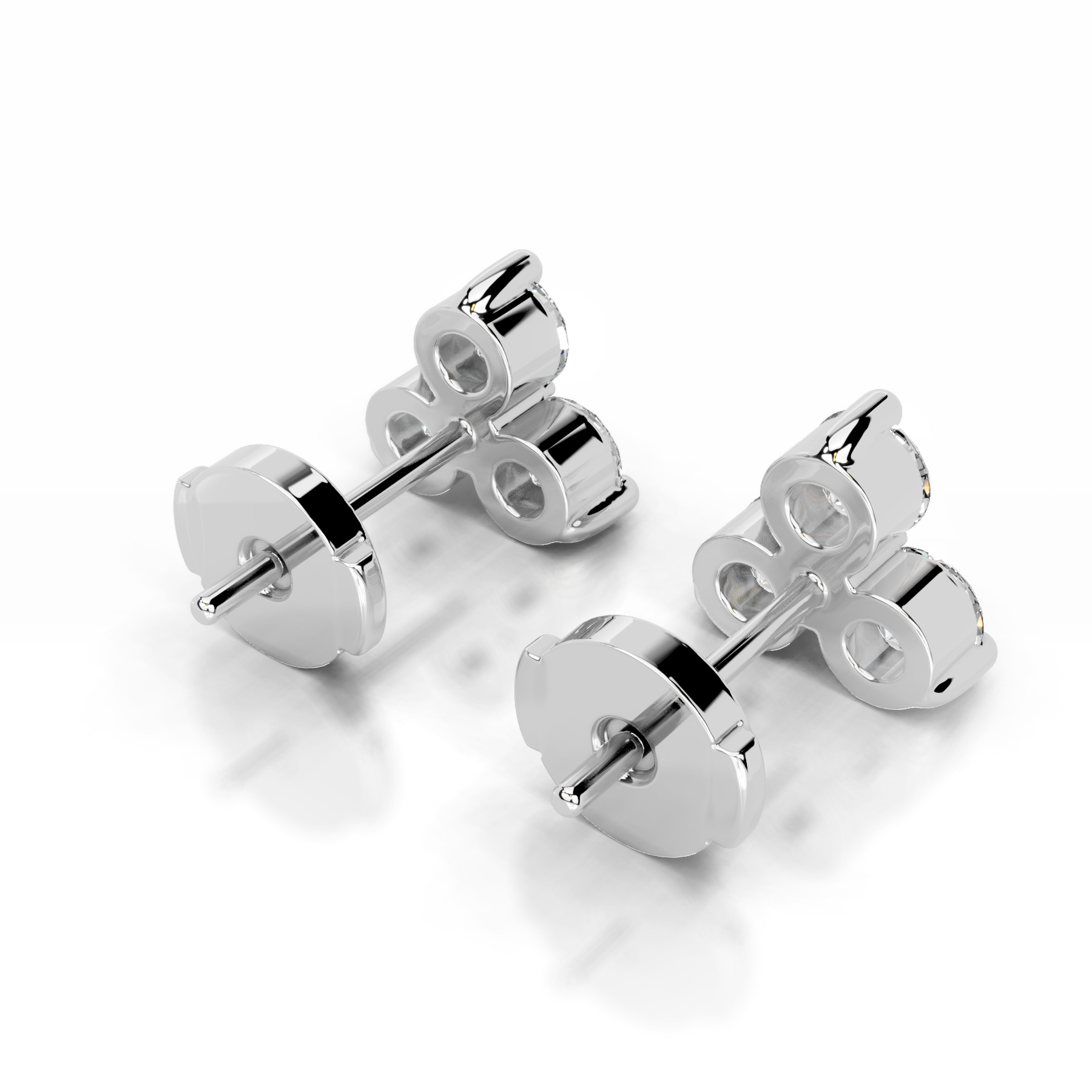 White :: elegant 0.60 carat diamond stud earrings lab grown round cut 14k white gold refined fine jewelry