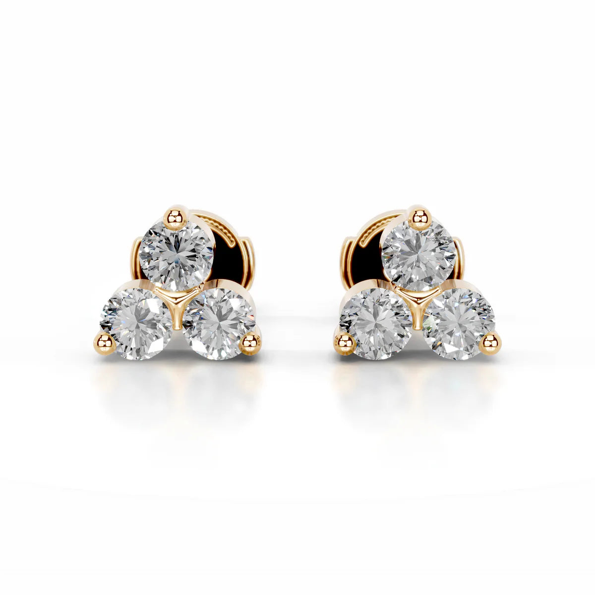 Yellow :: 0.60ct lab grown diamond earrings round brilliant white gold minimal elegant stud design