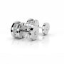 White :: round lab grown diamond bezel earrings 14k white gold 3ct total weight IGI certified fine jewelry gift for her
