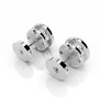 White :: elegant round diamond stud earrings 3 carat lab grown bezel setting 14k white gold bridal fine jewelry