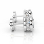 White :: luxury 3 carat diamond stud earrings lab grown round brilliant bezel set white gold premium sustainable jewelry