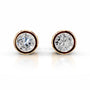 Yellow :: IGI certified 3 carat lab grown diamond earrings round bezel studs white gold fine jewelry bridal gift