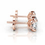 Rose :: round lab diamond earrings detailed sparkle close up view