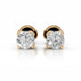 Yellow :: round brilliant diamond earrings lab grown high sparkle premium