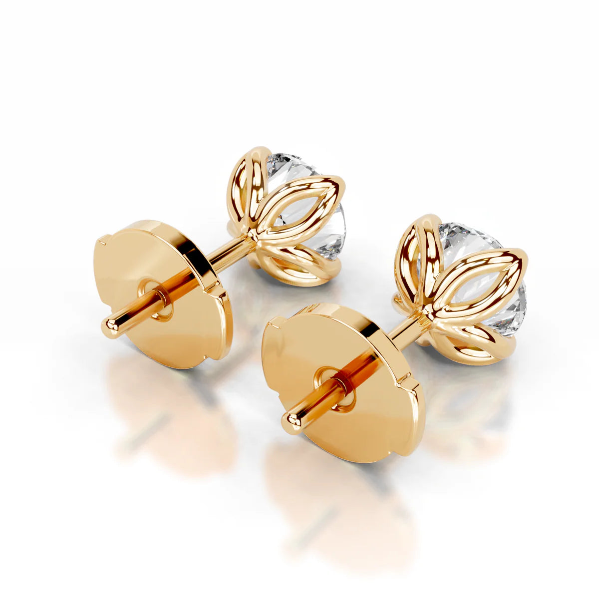 Yellow :: timeless round diamond studs lab grown classic fine jewelry