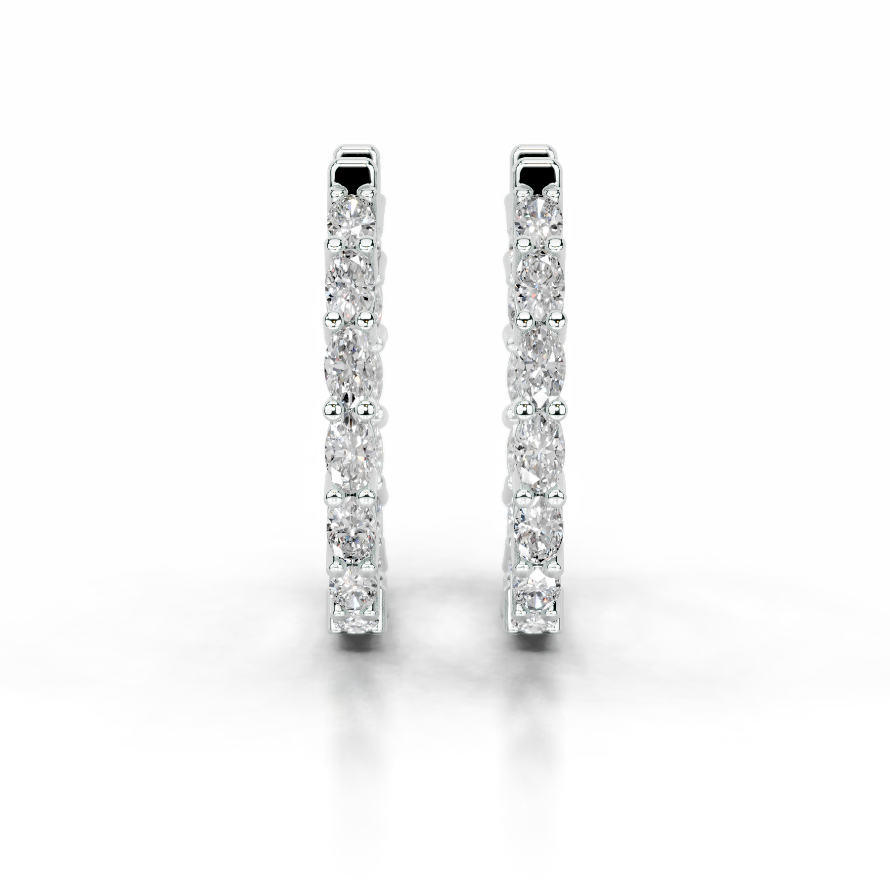 White :: luxury lab grown diamond hoop earrings 4.30ct total weight full diamond circle white gold premium jewelry