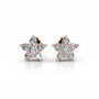 Rose :: premium lab grown diamond cluster earrings 0.30ct white gold round multi stone elegant design
