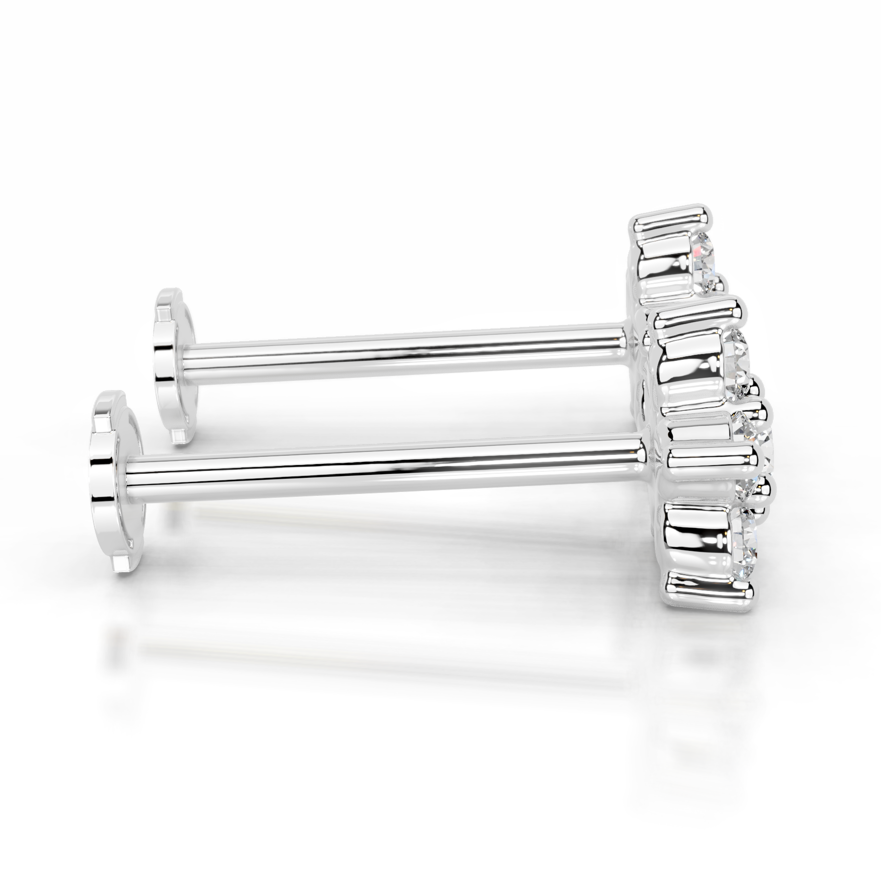 White :: 0.30ct lab grown diamond cluster studs round design white gold petite everyday luxury jewelry