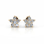 Yellow :: elegant cluster diamond stud earrings lab grown 0.30 carat white gold brilliant sparkle design