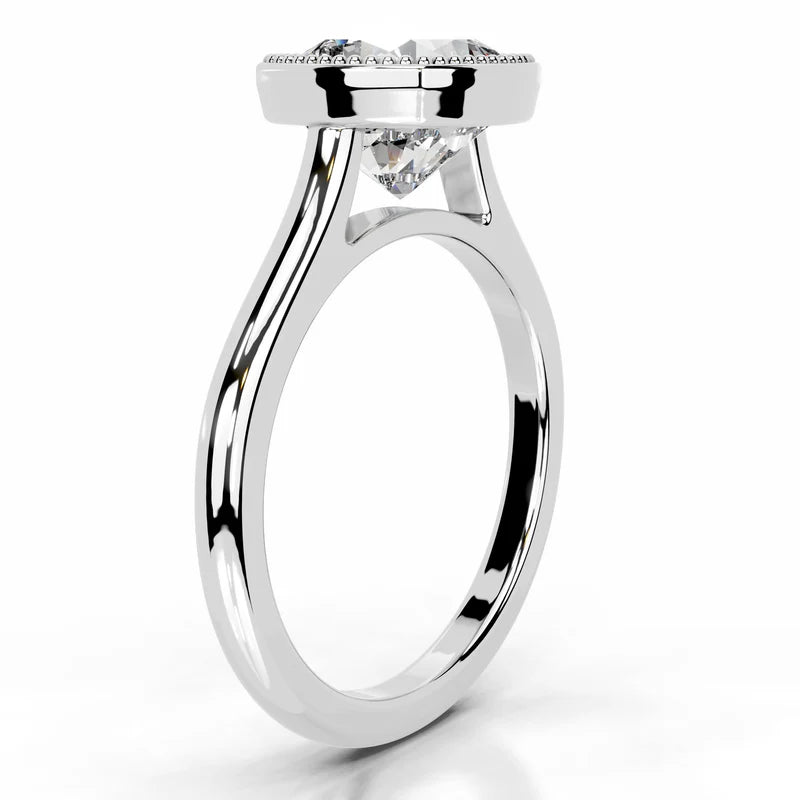 White :: IGI certified cushion lab diamond solitaire engagement ring elegant bridal ring