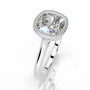 White :: Velmique cushion cut solitaire lab grown diamond ring classic engagement design