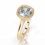 Yellow :: sustainable cushion lab grown diamond engagement ring solitaire design