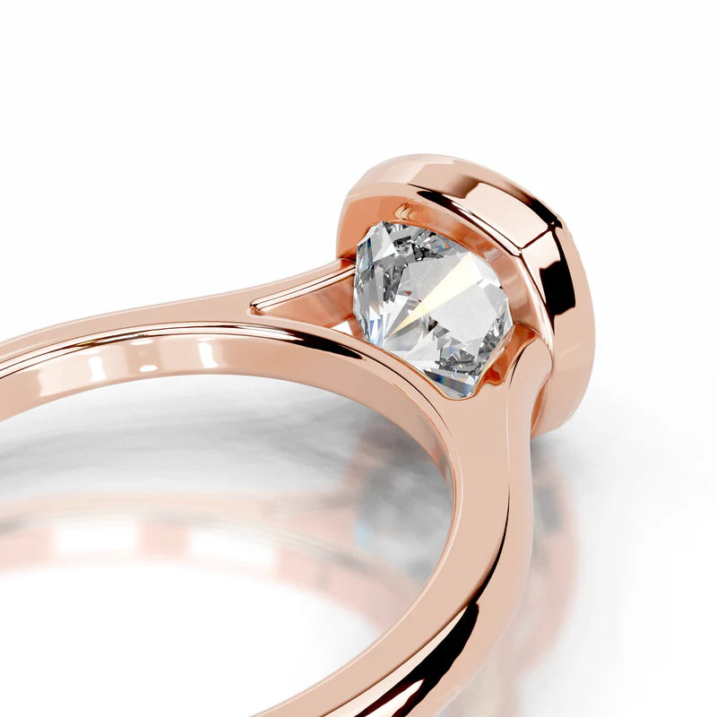 Rose :: elegant cushion cut lab grown diamond solitaire ring timeless engagement design