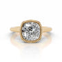 Yellow :: handcrafted cushion solitaire lab diamond engagement ring luxury fine jewelry