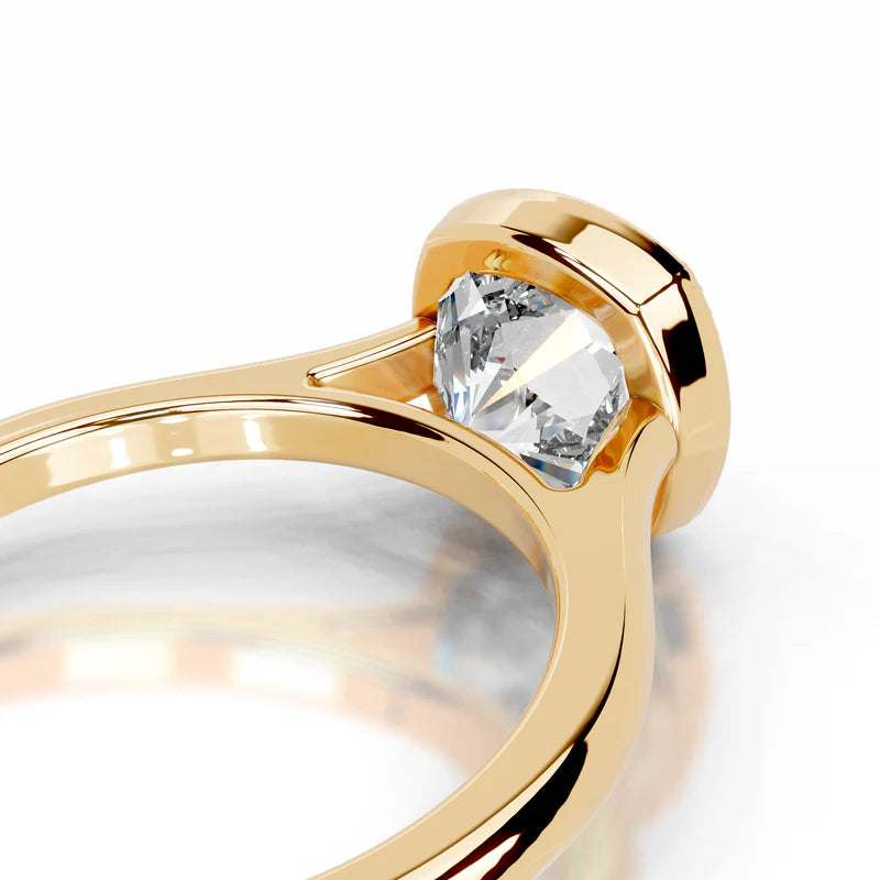 Yellow :: luxury Velmique cushion lab diamond solitaire engagement ring bridal