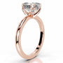 Rose :: side view asscher hidden halo lab grown diamond ring rose gold warm tone