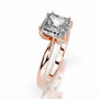 Rose :: close sparkle asscher lab diamond hidden halo ring rose gold micro pave band