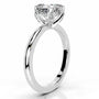 White :: side profile asscher hidden halo lab diamond ring white gold geometric sparkle