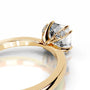Yellow :: classic asscher lab grown diamond engagement ring yellow gold hidden halo design
