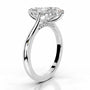 White :: IGI certified marquise lab diamond engagement ring hidden halo design
