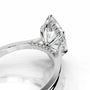 White :: close up marquise lab diamond hidden halo engagement ring sparkle